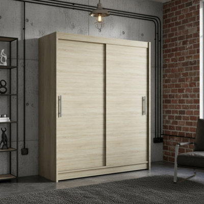 Galeria Modern Sliding Door Wardrobe 150Cm In Sonoma Oak - image 1