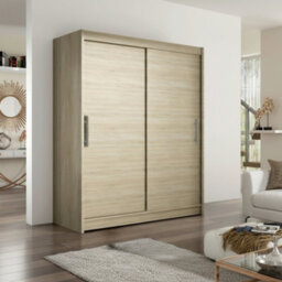 Galeria Modern Sliding Door Wardrobe 150Cm In Sonoma Oak - thumbnail 3