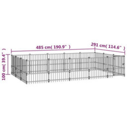 Berkfield Outdoor Dog Kennel Steel 14.11 M2 - thumbnail 6