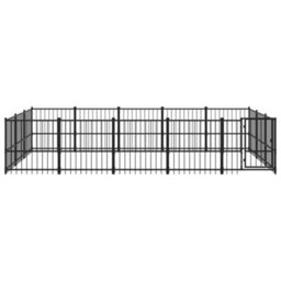 Berkfield Outdoor Dog Kennel Steel 14.11 M2 - thumbnail 3