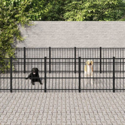 Berkfield Outdoor Dog Kennel Steel 14.11 M2