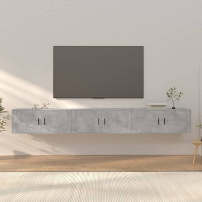 Berkfield Wall-Mounted Tv Cabinets 3 Pcs Concrete Grey 100X34.5X40 Cm - image 1
