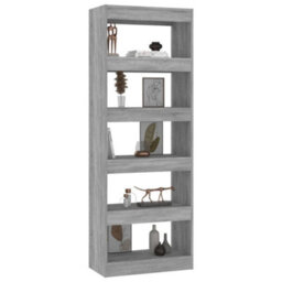 Berkfield Book Cabinet/room Divider Grey Sonoma 60X30X166 Cm Engineered Wood - thumbnail 6