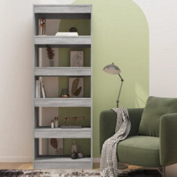 Berkfield Book Cabinet/room Divider Grey Sonoma 60X30X166 Cm Engineered Wood - thumbnail 5