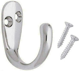 Fort Fasteners Robe Hooks Single Chrome Plated Pack Of 2