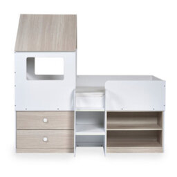Julian Bowen Orpheus 90Cm Single White And Wood Effect Treehouse Midsleeper Cabin Bed - thumbnail 5