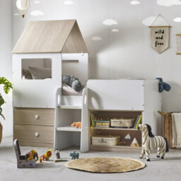 Julian Bowen Orpheus 90Cm Single White And Wood Effect Treehouse Midsleeper Cabin Bed - thumbnail 2