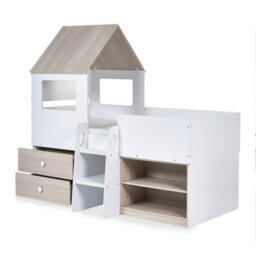 Julian Bowen Orpheus 90Cm Single White And Wood Effect Treehouse Midsleeper Cabin Bed - thumbnail 4