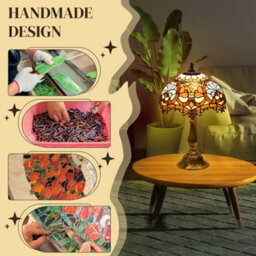 Homcom Antique Table Lamp, For Bedroom Bedside, Bulb Not Included - thumbnail 4