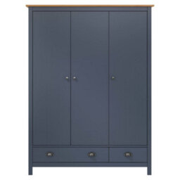 Walplus 3-Door Wardrobe Hill Grey 127X50X170 Cm Solid Pine Wood - thumbnail 2
