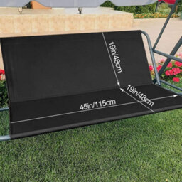 Garden Swing Seat Cover, Chair 2 And 3 Seater, Oxford 900D (Black, 115X48X48Cm) - thumbnail 2