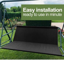 Garden Swing Seat Cover, Chair 2 And 3 Seater, Oxford 900D (Black, 115X48X48Cm) - thumbnail 3