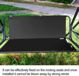 Garden Swing Seat Cover, Chair 2 And 3 Seater, Oxford 900D (Black, 115X48X48Cm) - thumbnail 4
