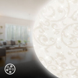 Briloner Led Ceiling Light Flush 2400Lm Floral Design Star Effect 20W 380mm White - thumbnail 4