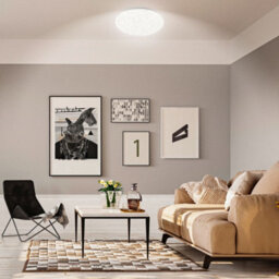 Briloner Led Ceiling Light Flush 2400Lm Floral Design Star Effect 20W 380mm White - thumbnail 7