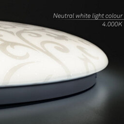 Briloner Led Ceiling Light Flush 2400Lm Floral Design Star Effect 20W 380mm White - thumbnail 5