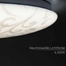 Briloner Led Ceiling Light Flush 2400Lm Floral Design Star Effect 20W 380mm White - thumbnail 6