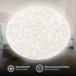 Briloner Led Ceiling Light Flush 2400Lm Floral Design Star Effect 20W 380mm White - thumbnail 3