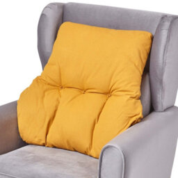 Homescapes Mustard Yellow Cotton Back Support Cushion - thumbnail 1