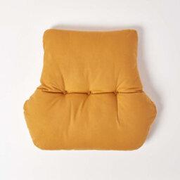 Homescapes Mustard Yellow Cotton Back Support Cushion - thumbnail 3