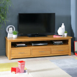 The Furniture Market London Oak Large Widescreen Tv Unit Up To 75 Tv Size
