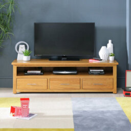 The Furniture Market London Oak Large Widescreen Tv Unit Up To 75 Tv Size - thumbnail 2