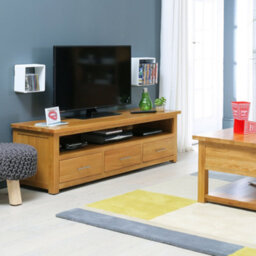 The Furniture Market London Oak Large Widescreen Tv Unit Up To 75 Tv Size - thumbnail 3