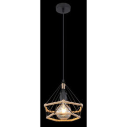 Luminosa Lighting Luminosa Ulleu Wire Frame Pendant Ceiling Light Matt Black 1X E27 - thumbnail 4
