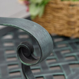 Outsunny Cast Aluminium Garden Bench 2 Seater Antique Park Loveseat, Verdigris - thumbnail 9
