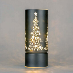 Shatchi 22Cm Christmas Decorated Vase Led Grey Glass Vase / Christmas Tree - thumbnail 2