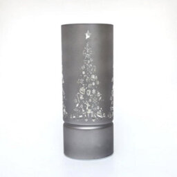 Shatchi 22Cm Christmas Decorated Vase Led Grey Glass Vase / Christmas Tree - thumbnail 3