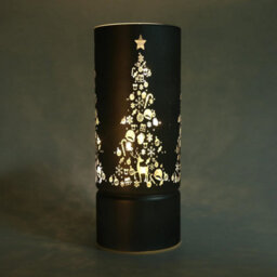 Shatchi 22Cm Christmas Decorated Vase Led Grey Glass Vase / Christmas Tree - thumbnail 4