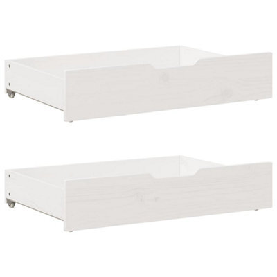 Walplus Under-Bed Drawers 2 Pcs White 80X55X17 Cm Solid Wood Pine - image 1