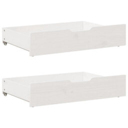 Walplus Under-Bed Drawers 2 Pcs White 80X55X17 Cm Solid Wood Pine