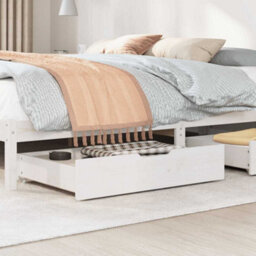 Walplus Under-Bed Drawers 2 Pcs White 80X55X17 Cm Solid Wood Pine - thumbnail 2