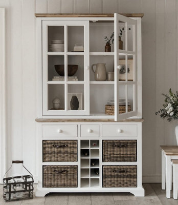 Statement Furniture Kitchen Display Cabinet With Wine Rack - White - image 1