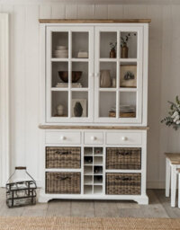 Statement Furniture Kitchen Display Cabinet With Wine Rack - White - thumbnail 2