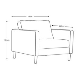 Xample Gallery Osbourne Brown Leather Armchair, Top Grain Leather Upholstery,foam Cushions,solid Wood Frame And Feet,stylish Lounge Chair - thumbnail 2