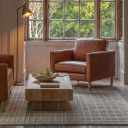Xample Gallery Osbourne Brown Leather Armchair, Top Grain Leather Upholstery,foam Cushions,solid Wood Frame And Feet,stylish Lounge Chair - thumbnail 3