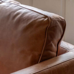 Xample Gallery Osbourne Brown Leather Armchair, Top Grain Leather Upholstery,foam Cushions,solid Wood Frame And Feet,stylish Lounge Chair - thumbnail 4
