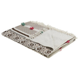 Beliani Blanket Chinsurah Cotton 130 X 180 Cm Brown