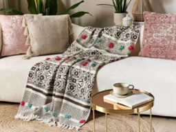 Beliani Blanket Chinsurah Cotton 130 X 180 Cm Brown - thumbnail 2