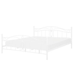 Beliani Bed Metal Antlia 180 X 200 Cm (Eu Super King) White - thumbnail 1
