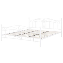Beliani Bed Metal Antlia 180 X 200 Cm (Eu Super King) White - thumbnail 4