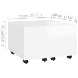 Berkfield Coffee Table White 60X60X38 Cm Engineered Wood - thumbnail 8