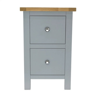 Grey 2-Drawer Bedside Storage Nightstand - image 1