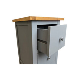 Grey 2-Drawer Bedside Storage Nightstand - thumbnail 3