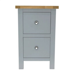 Grey 2-Drawer Bedside Storage Nightstand