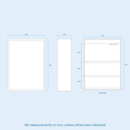 Nes Home Led 500 X 700mm Motion Sensor Mirror Cabinet Wall Mounted Bathroom - thumbnail 8