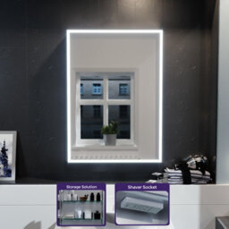 Nes Home Led 500 X 700mm Motion Sensor Mirror Cabinet Wall Mounted Bathroom - thumbnail 2